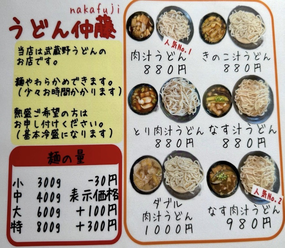 「うどん仲藤」は川越 新河岸